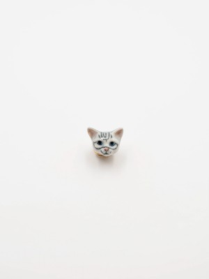 Buy Ceramic Tabby Cat Pin Porcelain Cat Brooch Hand Painted Online in India  