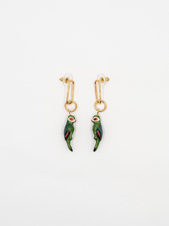 Earrings & Studs | Kundan Parrot Green Color Jhumkis | Freeup