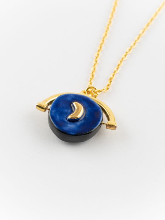 ARY D'PO • Enamel on Gold Plated Pendant-Necklace Dream