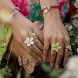 Bague fleur blanche