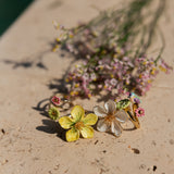 Bague fleur jaune