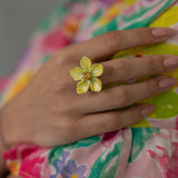 Bague fleur jaune