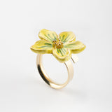 Bague fleur jaune