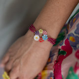 Bracelet perles et couronne de fleurs