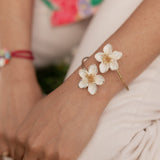 Bracelet maxi FaceToface fleurs blanches