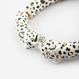 Bracelet bisou léopard blanc et doré