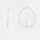 Small rabbit hoop earrings