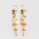 Flower and cockatoo earrings - Birthday capsule