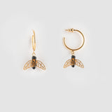 Gold Wings Bee Earrings