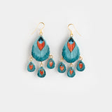 Peacock feather &amp; tassel earrings