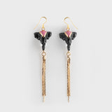 Asian elephant earrings with fringes