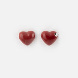 Heart-shaped stud earrings - Cherry Chérie