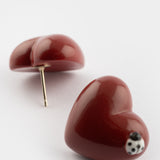 Heart-shaped stud earrings - Cherry Chérie