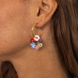 Boucles d'oreilles couronne de fleurs