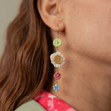 Flower drop earrings