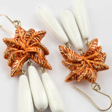 Boucles d'oreilles pendantes palmier terracotta