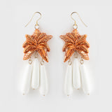 Boucles d'oreilles pendantes palmier terracotta