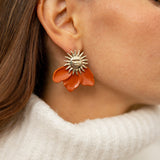 Boucles d'oreilles soleil terracotta