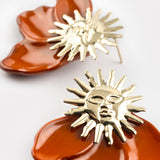 Boucles d'oreilles soleil terracotta