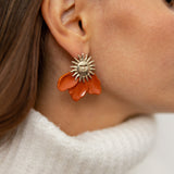 Boucles d'oreilles soleil terracotta