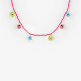 Collier perles et fleurs