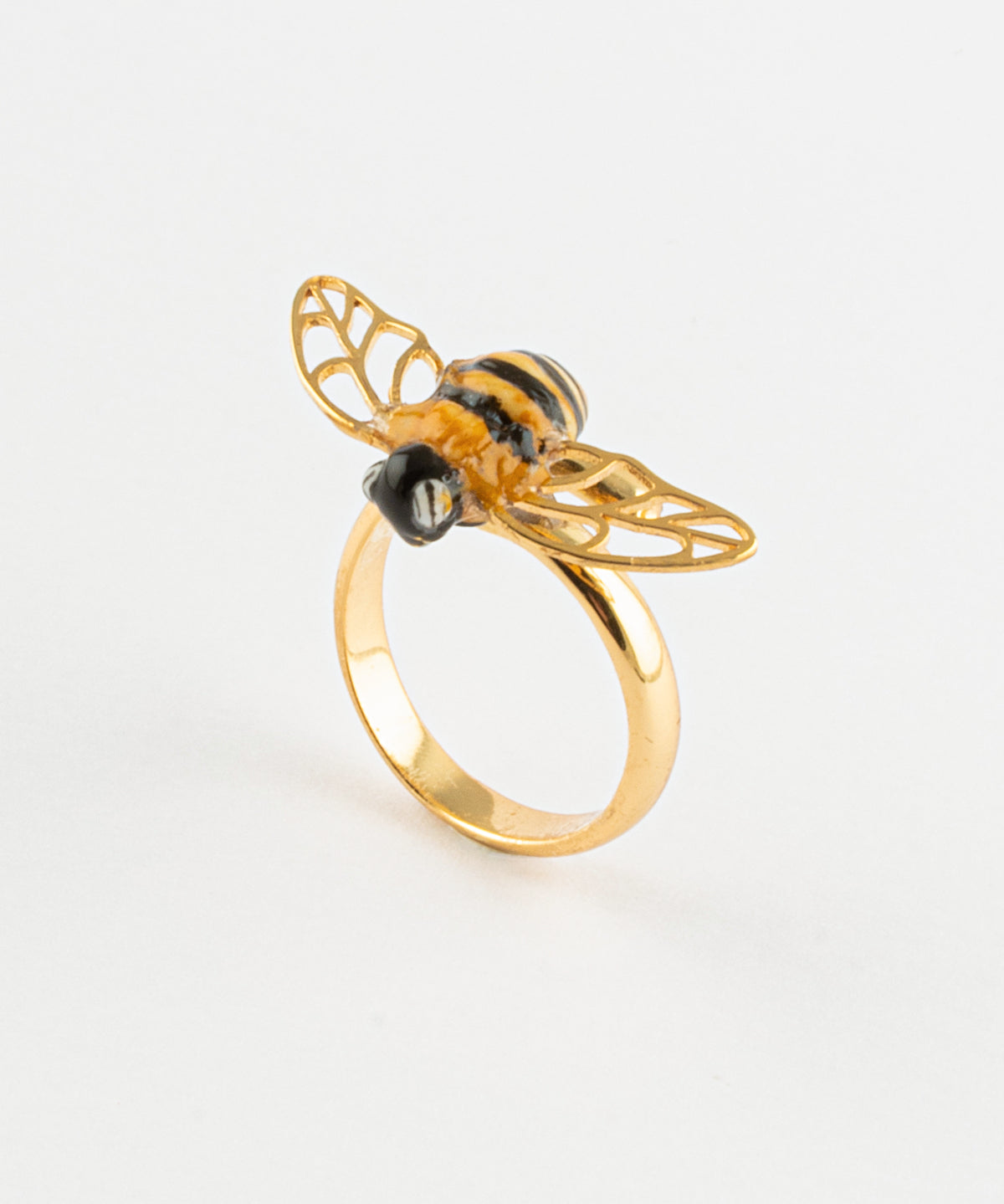 Bague abeille ailes dorées