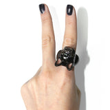 Black French Bulldog Ring