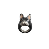 Black French Bulldog Ring