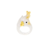 White &amp; gold cockatoo ring