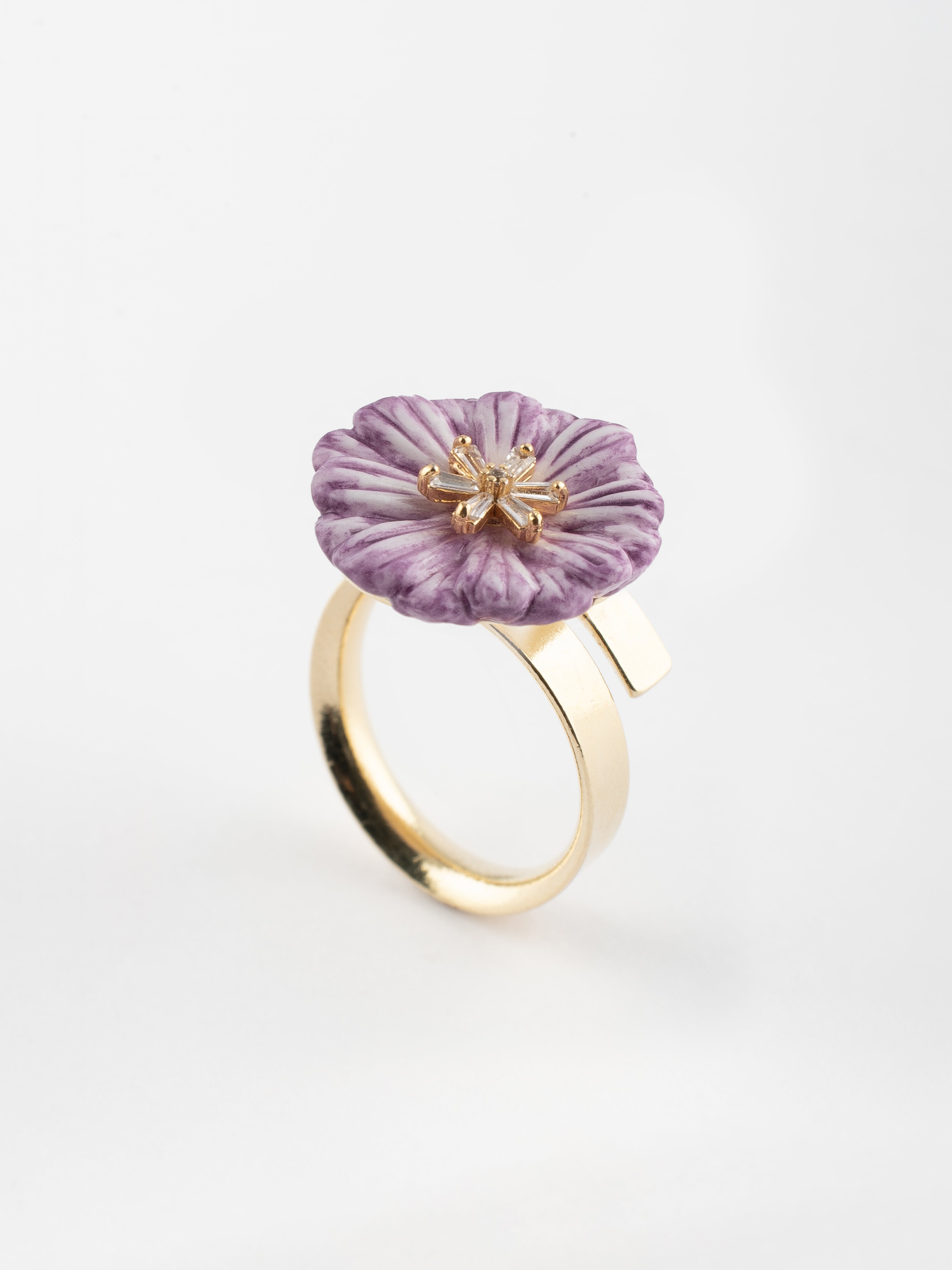 Bague chardon violet