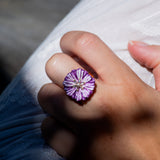 Bague chardon violet