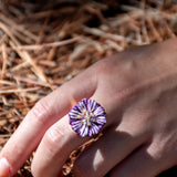 Bague chardon violet