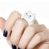 bague en porcelaine peinte à la main animal chat persan