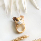 Ginger cat ring with ears