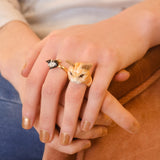 Ginger cat ring with ears