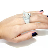 Bague chat tabby clair