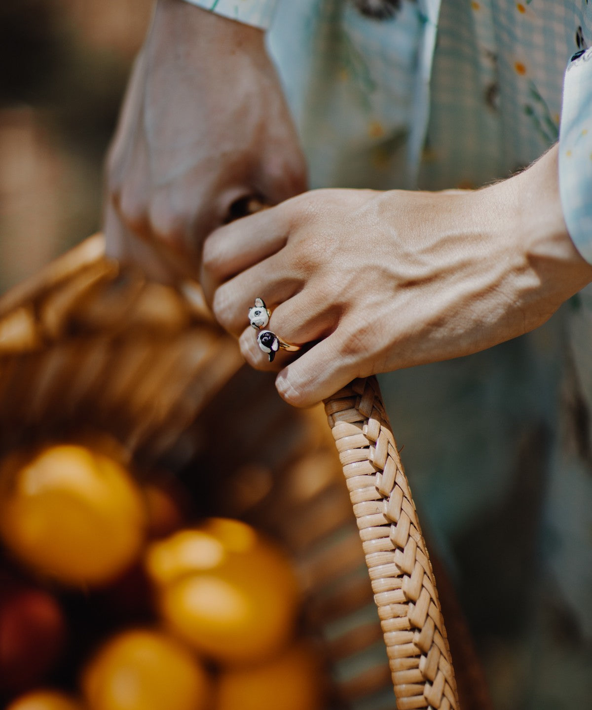 bague ajustable doré bouledogues français