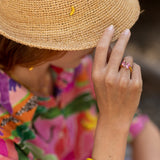 Bague FaceToFace cacatoès rose