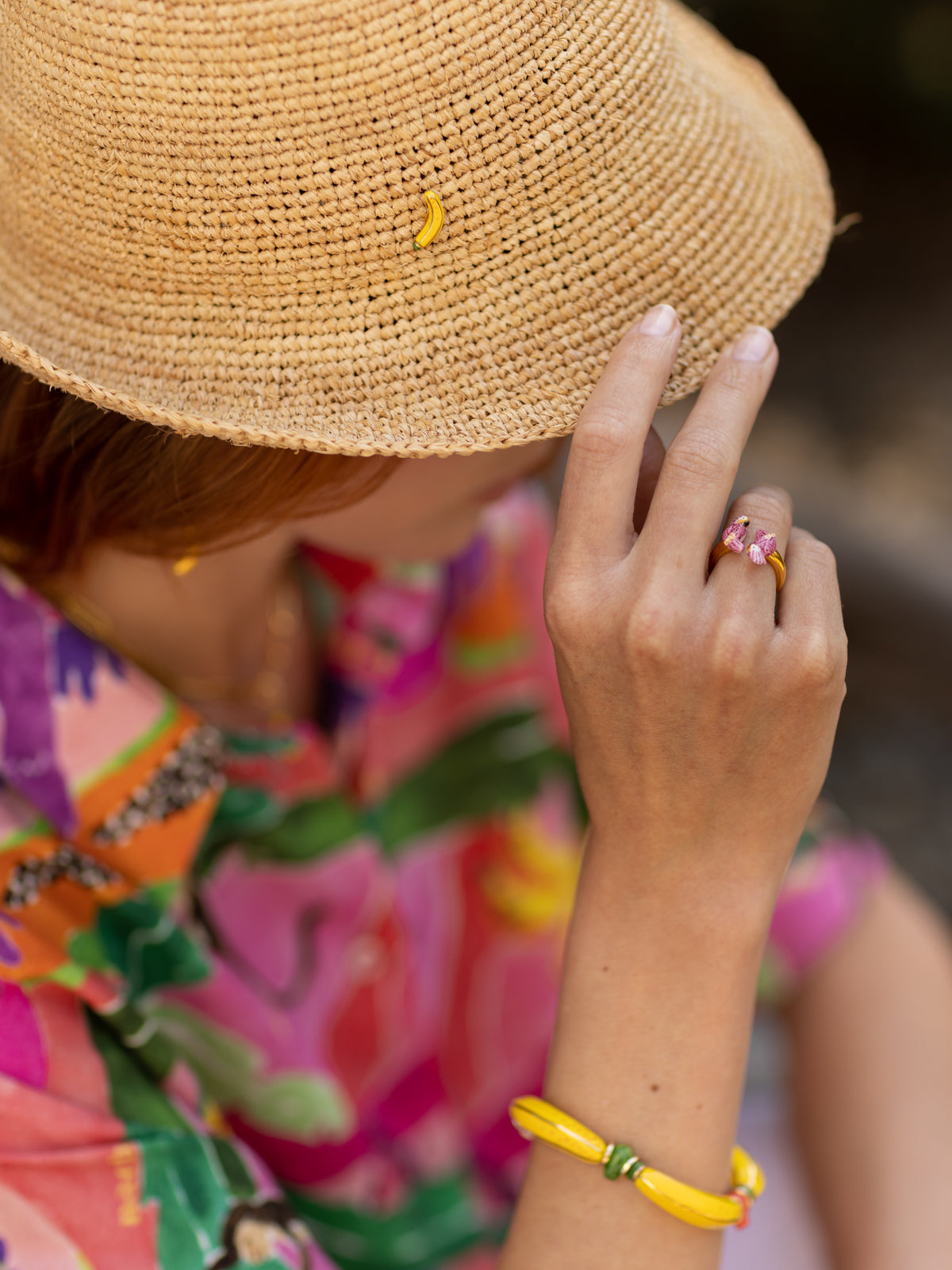 Bague FaceToFace cacatoès rose