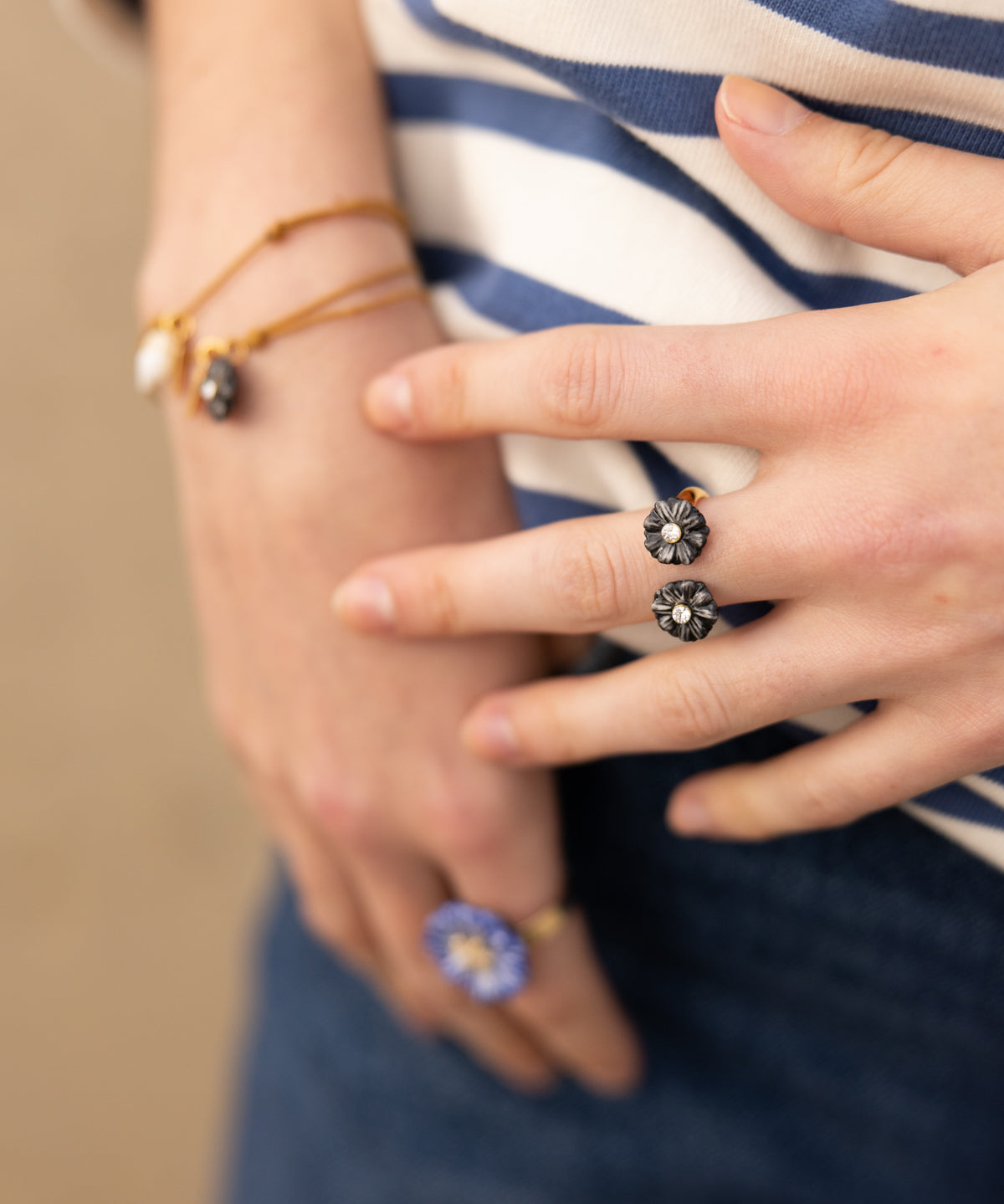 Bague FaceToFace chardon noir