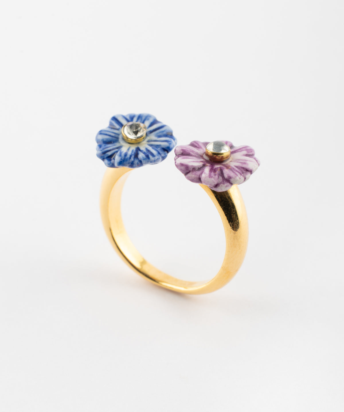 Bague FaceToFace chardons bleu & violet