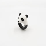 bague en porcelaine peinte à la main animal panda