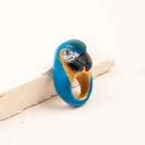 Blue parrot ring