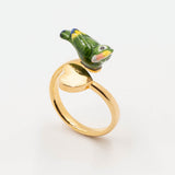 Bague perroquet vert