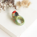 Green parrot ring