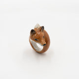 bague en porcelaine animal renard peinte à la main