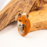 bague en porcelaine animal renard peinte à la main