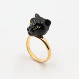 Bague tête de panthère noire