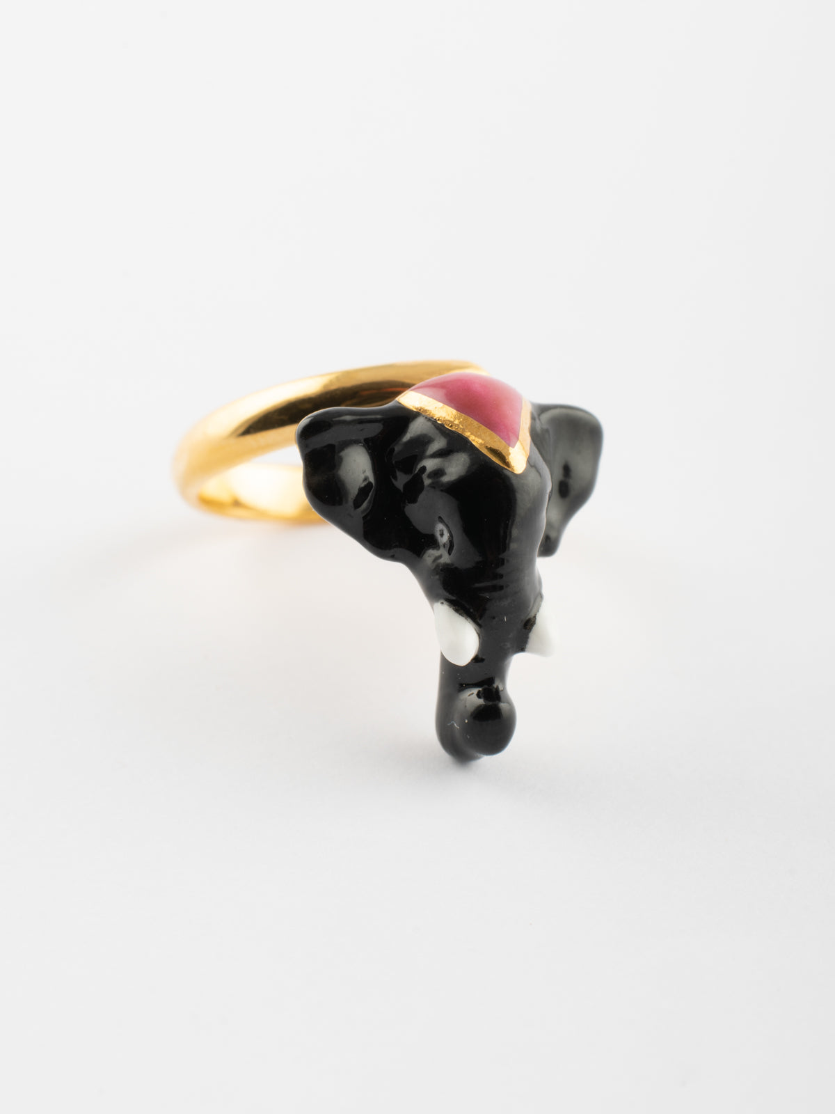 Bague tête éléphant d'Asie