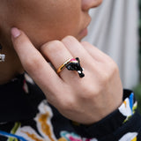 Bague tête éléphant d'Asie